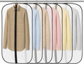 6 Pack Garment Bags 60 * 100cm, PEVA Translucent Garment Covers, 40inch Suit Storage Bags, Dress Organizer Bags Used To Protect Shirts, Winter Coats, Jackets, Evening Dresses and Other Garments