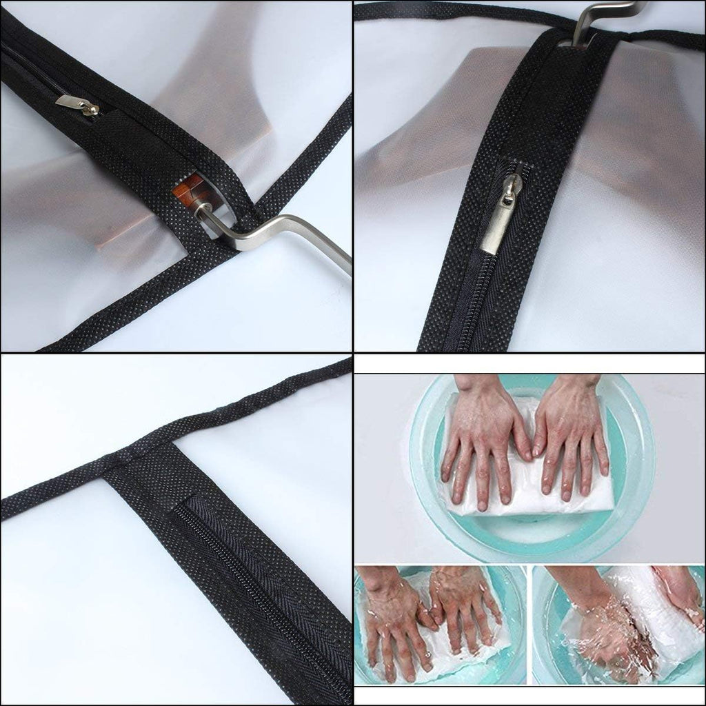 Moth Proof Garment Bags 60 x 120cm(24'' x 48'') Black Side Breathable Clear Garment Full Zipper Bags for The Winter Coats Jackets...