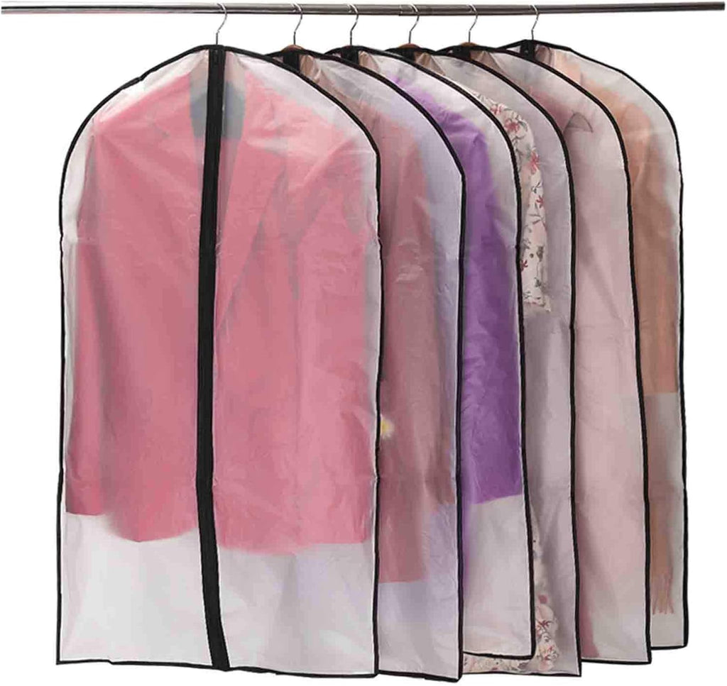 Niviy Garment Covers Dustproof Clothes Covers Moth Proof Coat Bag with Zip PEVA Translucent Dress Cover Waterproof Anti-mite Breathable Suit Protector 6pcs...