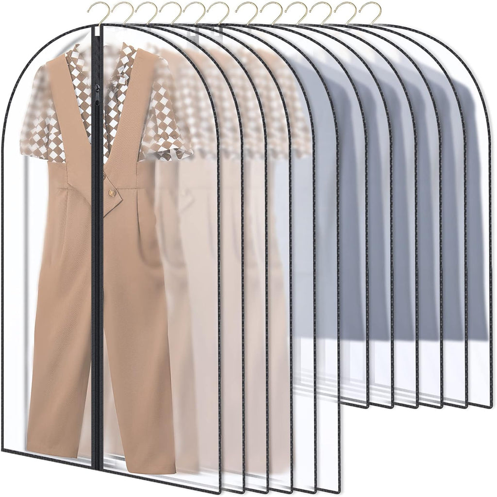 GoMaihe Clothes Cover,12 Pack Bags Set 60 x 120cm/60 x 100cm/Dress Garment Bag with Zip in Wardrobes, Moth Resistant Dustproof Waterproof Washable Suit...