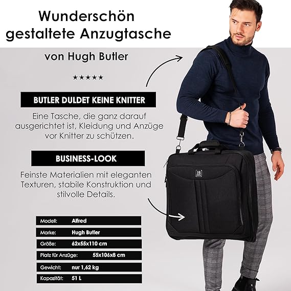 Suit Carrier - Suit Bags for Men - Travel Garment Bags for 3 XL Suits - Suit Cover for a Businessman - Luggage Bag - Clothes Without Creases