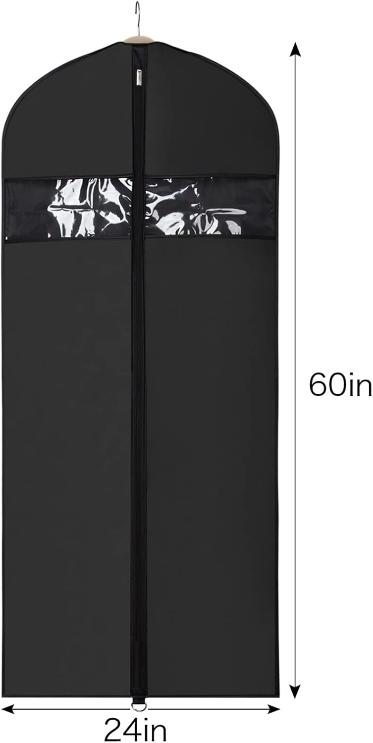 Univivi Garment Bags for Dresses, Clothes Covers Protector Bags 60", Waterproof Dust Proof Garment Covers Moth Proof Dress Cover Bag, Wedding Dress Bag,...