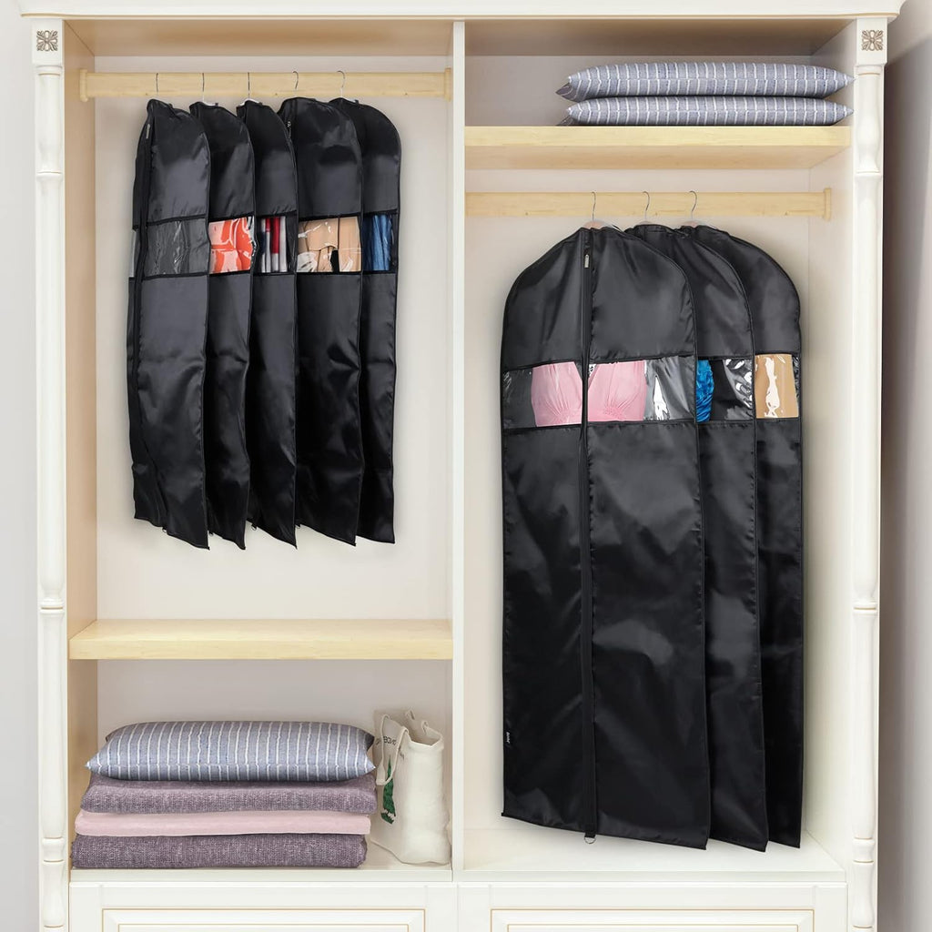 Univivi Garment Bags for Dresses, Clothes Covers Protector Bags 60", Waterproof Dust Proof Garment Covers Moth Proof Dress Cover Bag, Wedding Dress Bag,...