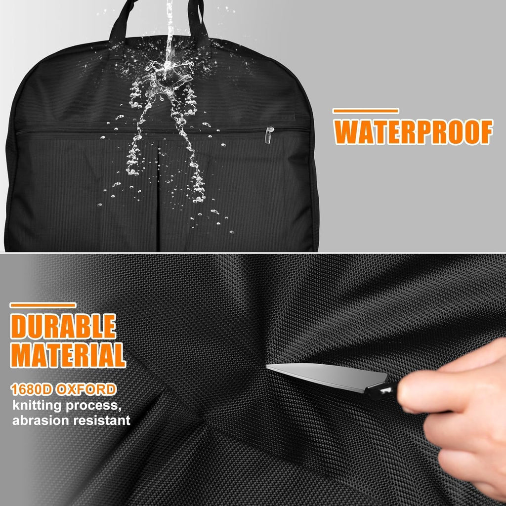 43-Inch Heavy Duty Garment Bags for Travel Waterproof Suit Carrier Bag for Men & Women with Handle and Large Pocket Carry On Luggage in Business Trip...