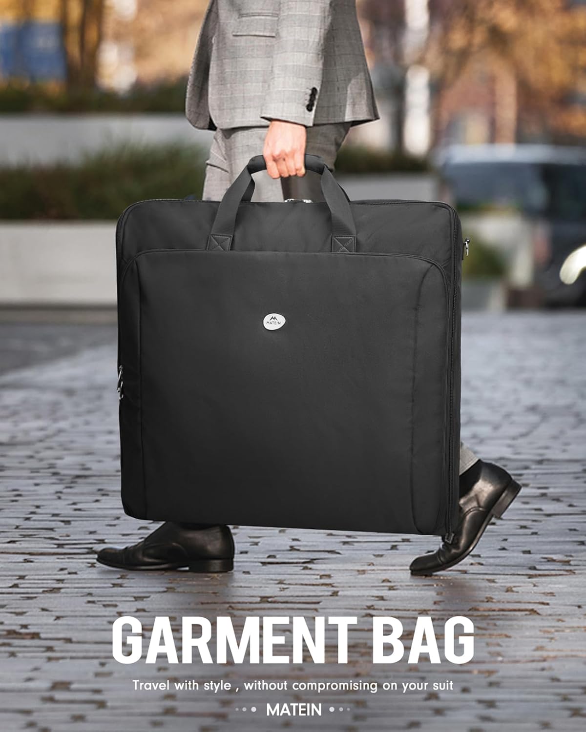 MATEIN Travel Garment Bags for Business Trip, 50" Large Double Layer Suit Carriers for Men and Women, Foldable Wrinkle-Free Suit Travel Bag with...