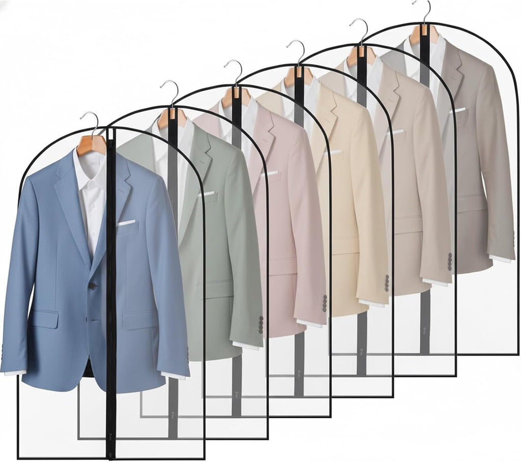 6 Pack Garment Bags 60 * 100cm, 40in PEVA Translucent Garment Covers, Suit Storage Bags, Dress Organizer Bags Used To Protect Shirts, Winter Coats, Jackets