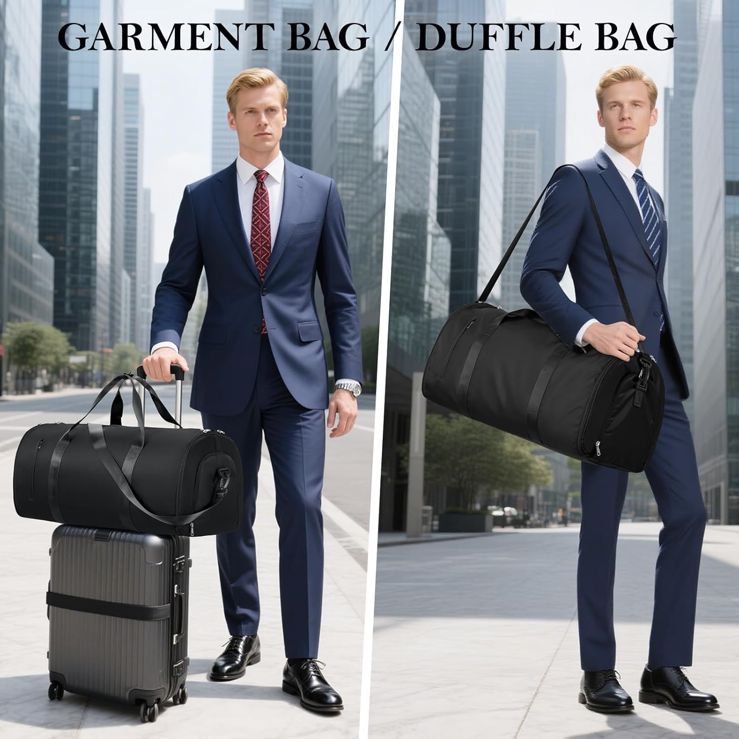 Garment Duffle Bags for Travel,Convertible Carry on Garment Bag with Shoe Compartment,2 in 1 Waterproof Travel Suit Bag for Hanging Clothes with Shoulder...